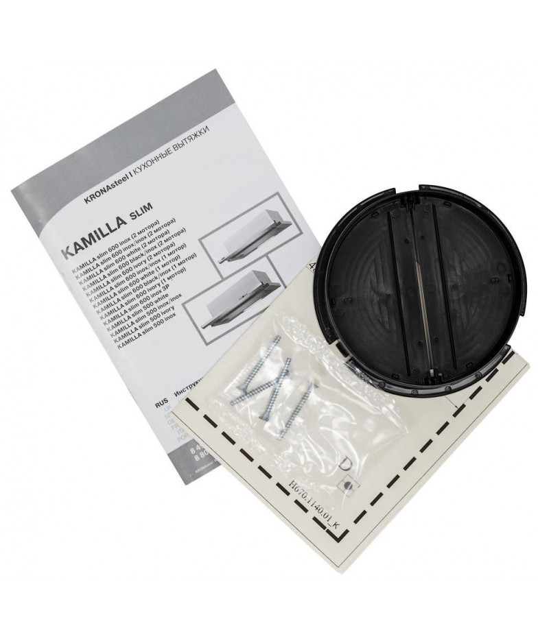 Вытяжка Krona Kamilla slim 600 black/inox (2 мотора) купить в Санкт-Петербурге и Москве
