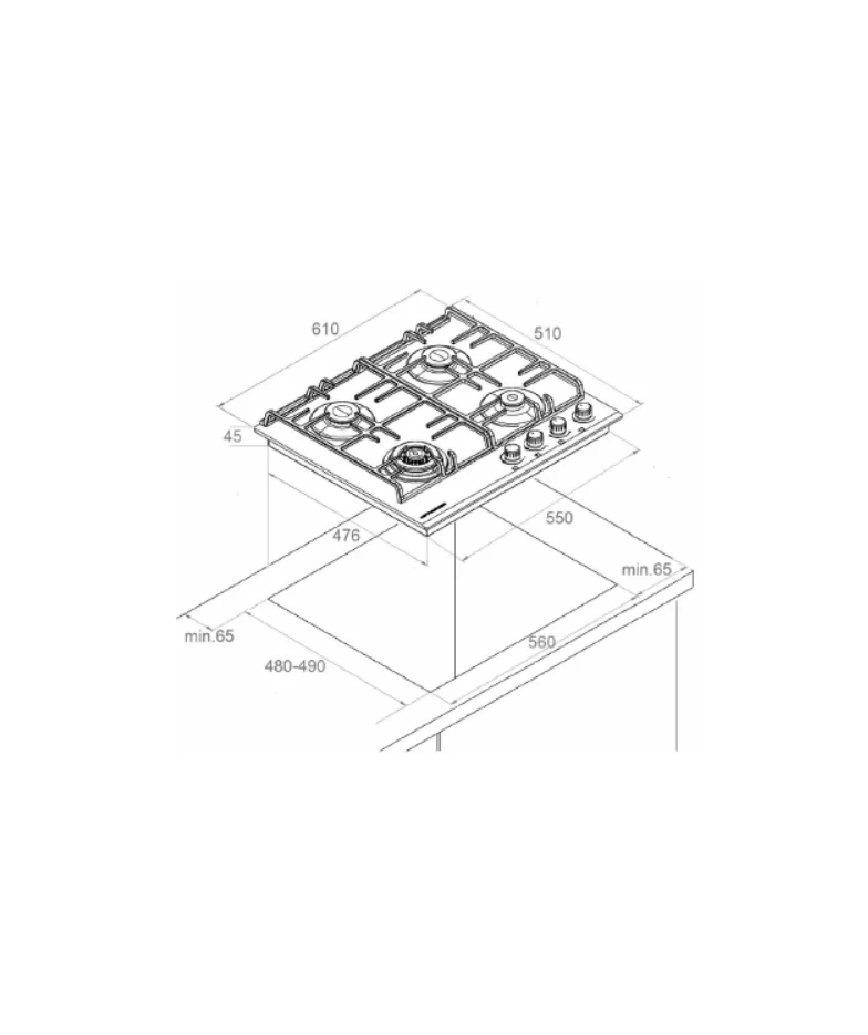 Встраиваемая газовая панель Kuppersberg FG 63 W купить в Санкт-Петербурге и Москве