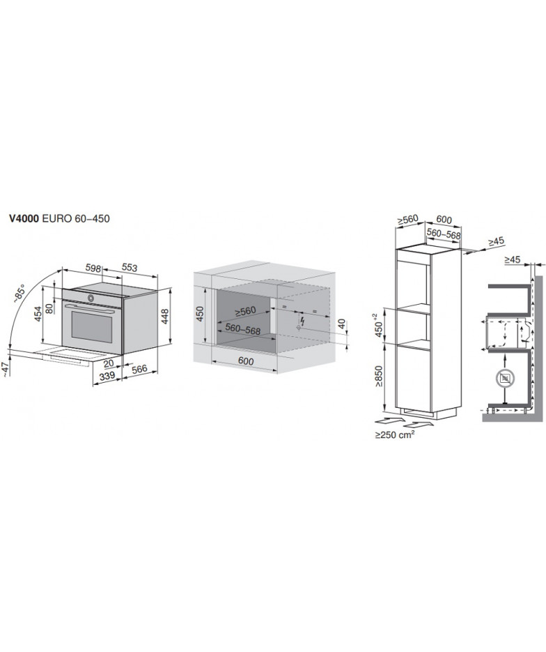 Встраиваемая микроволновая печь V-ZUG CombiMiwell V4000 45 CM4T-24025 (черное стекло) купить в Санкт-Петербурге и Москве