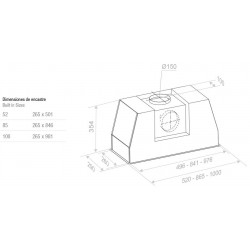 Встраиваемая вытяжка Pando PRO/85 INOX V.1050 SEC PLUS купить в Санкт-Петербурге и Москве