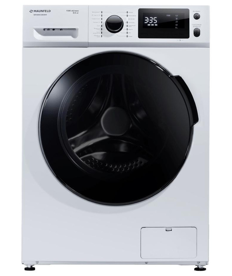 Стиральная машина MAUNFELD MFWM1586WH, с фронтальной загрузкой, с паром, 8кг, 1500об/мин, с сушкой, инверторная купить в Санкт-П