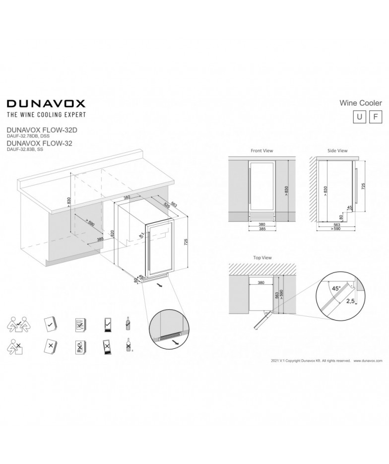 Винный шкаф Dunavox DAUF-32.83B купить в Санкт-Петербурге и Москве