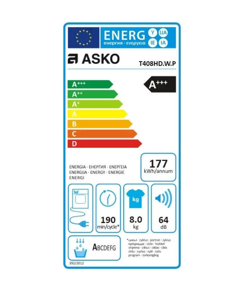 Сушильная машина Asko T408HD.W купить в Санкт-Петербурге и Москве