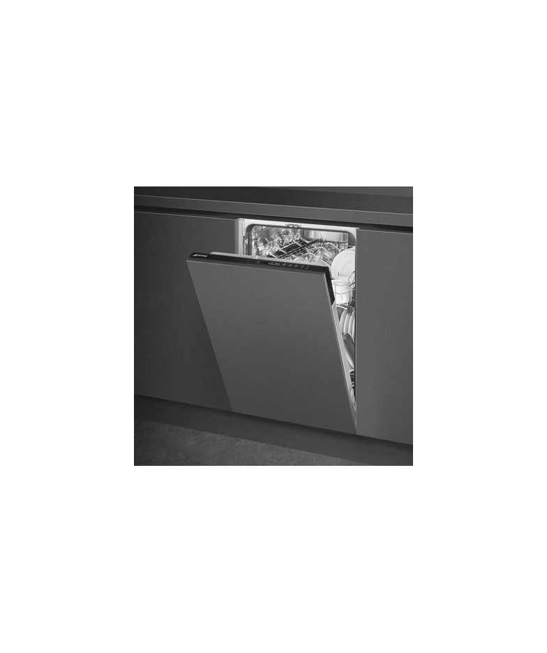 Встраиваемая посудомоечная машина SMEG ST4512IN,  узкая, ширина 44.6см, полновстраиваемая, загрузка 9 комплектов, черный купить 