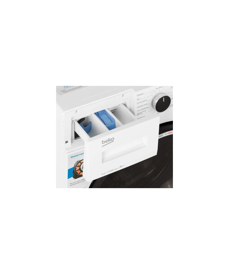 Стиральная машина  BEKO WSPE6H616W, с фронтальной загрузкой, с паром, 6.5кг, 1200об/мин, инверторная купить в Санкт-Петербурге