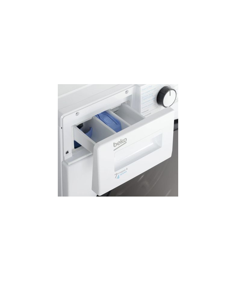 Стиральная машина  BEKO WDB7425R2W, с фронтальной загрузкой, с паром, 7кг, 1200об/мин, с сушкой, инверторная купить в Санкт-Пете