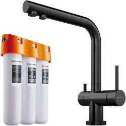 Смеситель для кухни с фильтром Omoikiri Nagano-GM + Pure drop Lite вороненая сталь 4179.8028 купить в Санкт-Петербурге и Москве