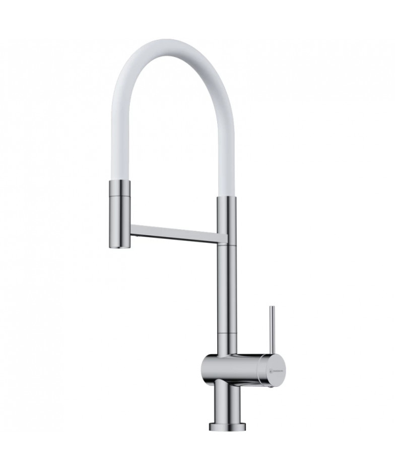Смеситель для кухни Omoikiri Kanto-2 Plus-SB C-WH 4994400 с подключением к фильтру, гибким изливом, хром/белый купить в Санкт-Пе