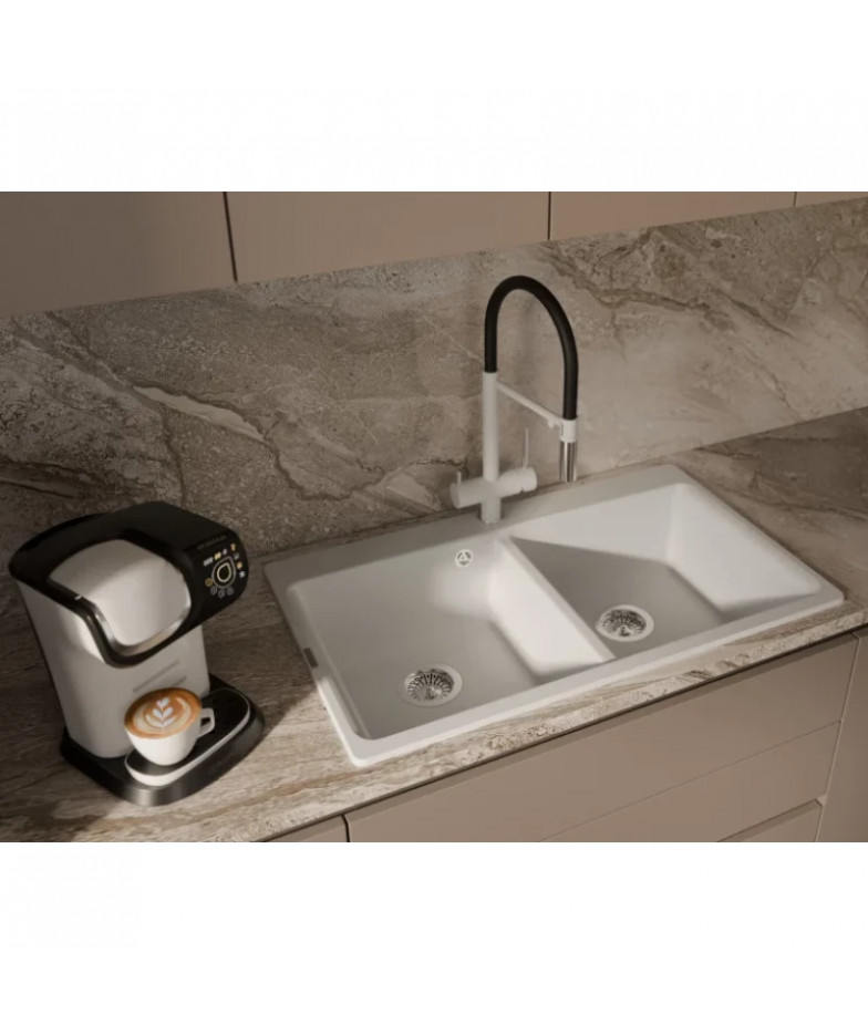 Смеситель для кухни Rivelato Adria 1523517 brina cromo с подключением к фильтру, гибким изливом, хром/иней купить в Санкт-Петерб
