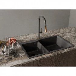 Смеситель для кухни Rivelato Asti 3972500 antracite oro с выдвижным изливом, золотой/антрацит купить в Санкт-Петербурге и Москве