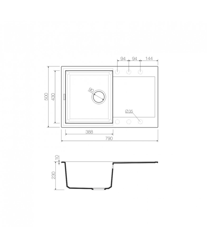 Кухонная мойка черный Tetogranit Omoikiri Sakaime 79-BL купить в Санкт-Петербурге и Москве