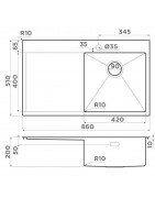 Кухонная мойка Omoikiri Akisame 86-R-IN нержавеющая сталь 4993763 купить в Санкт-Петербурге и Москве