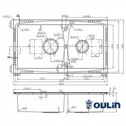 Кухонная мойка Oulin матовая сталь OL-S8203 купить в Санкт-Петербурге и Москве