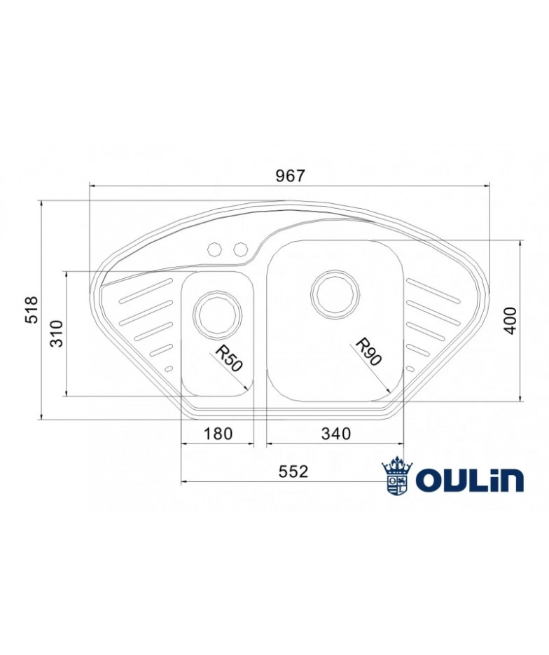 Кухонная мойка Oulin матовая сталь OL-310 купить в Санкт-Петербурге и Москве