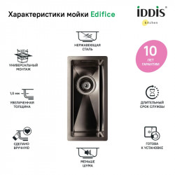 Кухонная мойка IDDIS Edifice графит EDI21G0i77 купить в Санкт-Петербурге и Москве