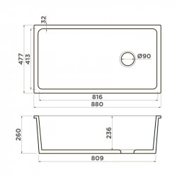 Кухонная мойка Natceramic Omoikiri Tokara 88-U/I-WH Side белый глянец 4993867 купить в Санкт-Петербурге и Москве