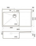Кухонная мойка Omoikiri Akisame 86-IN-L Side нержавеющая сталь 4997031 купить в Санкт-Петербурге и Москве