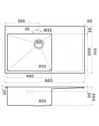 Кухонная мойка Omoikiri Akisame 86-LG-L Side светлое золото 4997045 купить в Санкт-Петербурге и Москве