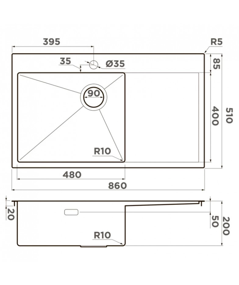 Кухонная мойка Omoikiri Akisame 86-LG-L Side светлое золото 4997045 купить в Санкт-Петербурге и Москве