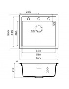 Кухонная мойка Artceramic Omoikiri Sintesi 57-GB графит 4997140 купить в Санкт-Петербурге и Москве