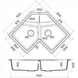 Кухонная мойка Tetogranit Omoikiri Sumi 83C-WH белый 4997174 купить в Санкт-Петербурге и Москве