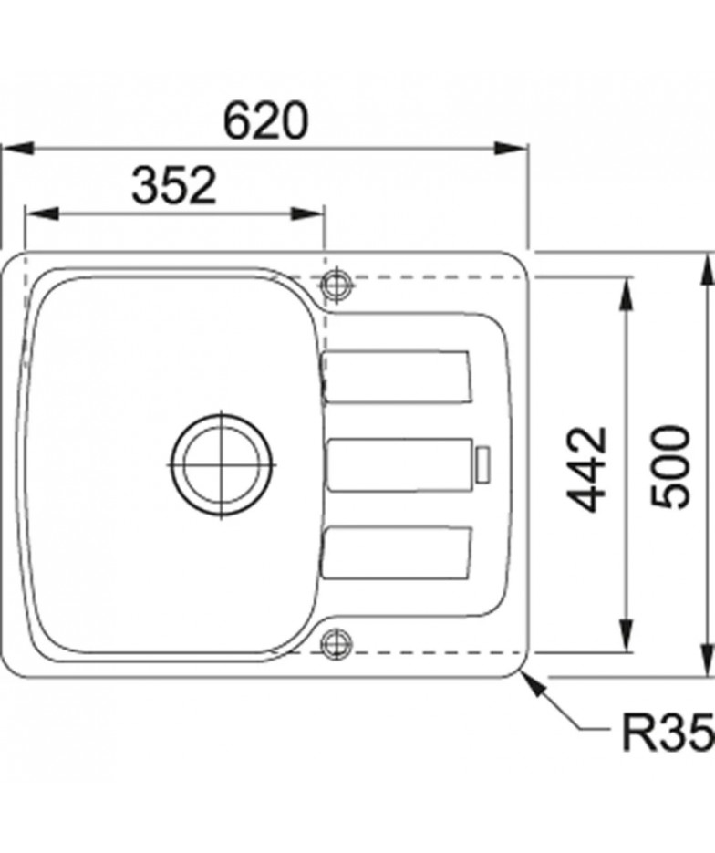 Кухонная мойка Fragranit Franke Antea AZG 611-62 белый 114.0537.776 купить в Санкт-Петербурге и Москве