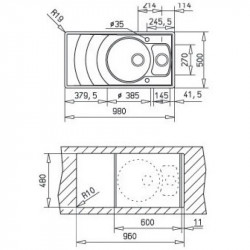 Кухонная мойка Teka Zeno 60B 10000033 98x50 см, декоративная сталь купить в Санкт-Петербурге и Москве