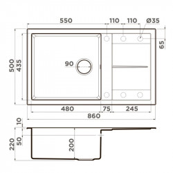 Кухонная мойка Omoikiri Tetogranit Sumi 86-WH 4993649 86x50 см, белый купить в Санкт-Петербурге и Москве