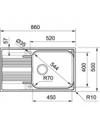 Кухонная мойка Franke Smart SRX 611-86 XL полированная сталь 101.0368.321 купить в Санкт-Петербурге и Москве