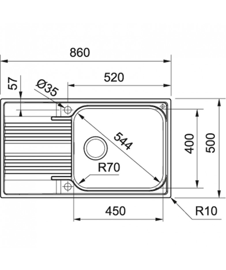 Кухонная мойка Franke Smart SRX 611-86 XL полированная сталь 101.0368.321 купить в Санкт-Петербурге и Москве