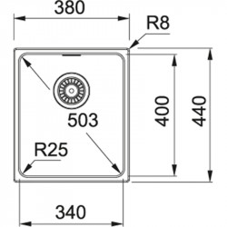Кухонная мойка Franke Kubus KBG 110-34 оникс 125.0176.637 купить в Санкт-Петербурге и Москве