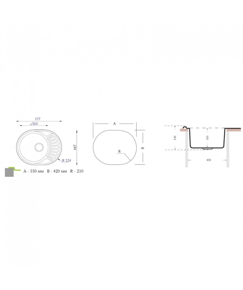Кухонная мойка Florentina Forum матовая сталь FO.577.447.B.10.M.08 купить в Санкт-Петербурге и Москве