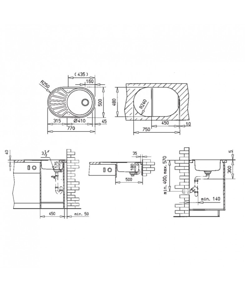 Кухонная мойка Teka DR 77 1B 1D  матовая сталь 40127301 купить в Санкт-Петербурге и Москве