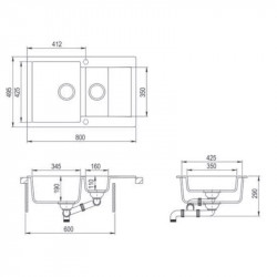 Кухонная мойка Teka Clivo 60 B-TQ графит металлик 40148021 купить в Санкт-Петербурге и Москве