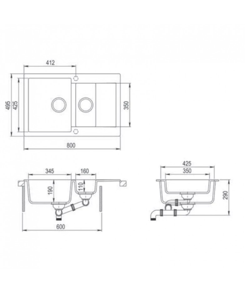 Кухонная мойка Teka Clivo 60 B-TQ графит металлик 40148021 купить в Санкт-Петербурге и Москве