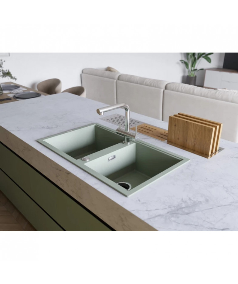 Кухонная мойка Artceramic Omoikiri Kitagawa 86-2-GR ленинградский серый 4993491 купить в Санкт-Петербурге и Москве