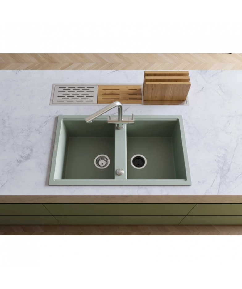 Кухонная мойка Artceramic Omoikiri Kitagawa 86-2-GR ленинградский серый 4993491 купить в Санкт-Петербурге и Москве
