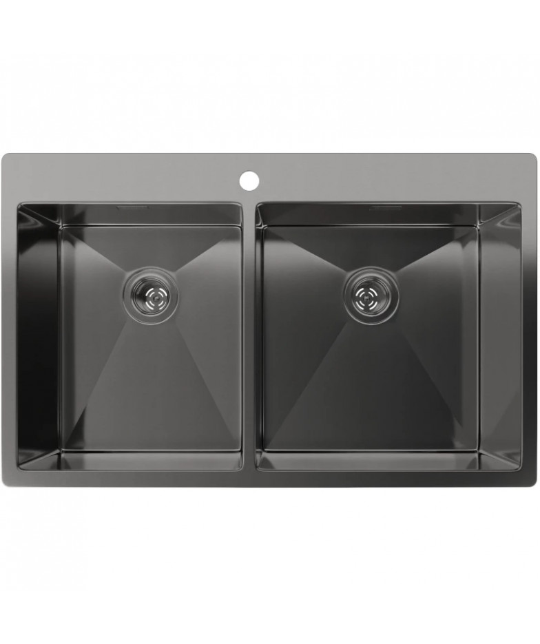 Кухонная мойка Rivelato Rinox 7450 2В PVD black 74x50 см, черный купить в Санкт-Петербурге и Москве