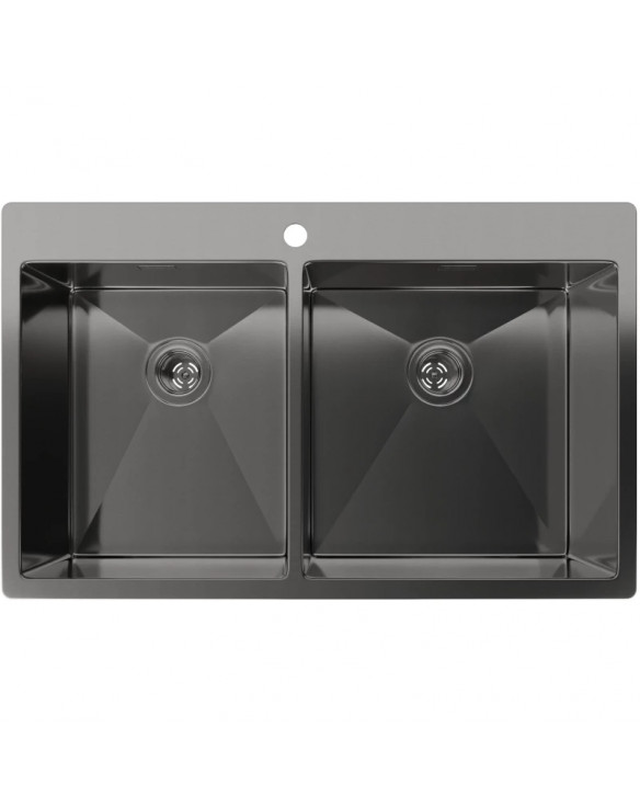Кухонная мойка Rivelato Rinox 7450 2В PVD black 74x50 см, черный купить в Санкт-Петербурге и Москве