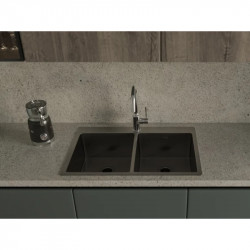 Кухонная мойка Rivelato Rinox 7450 2В PVD black 74x50 см, черный купить в Санкт-Петербурге и Москве