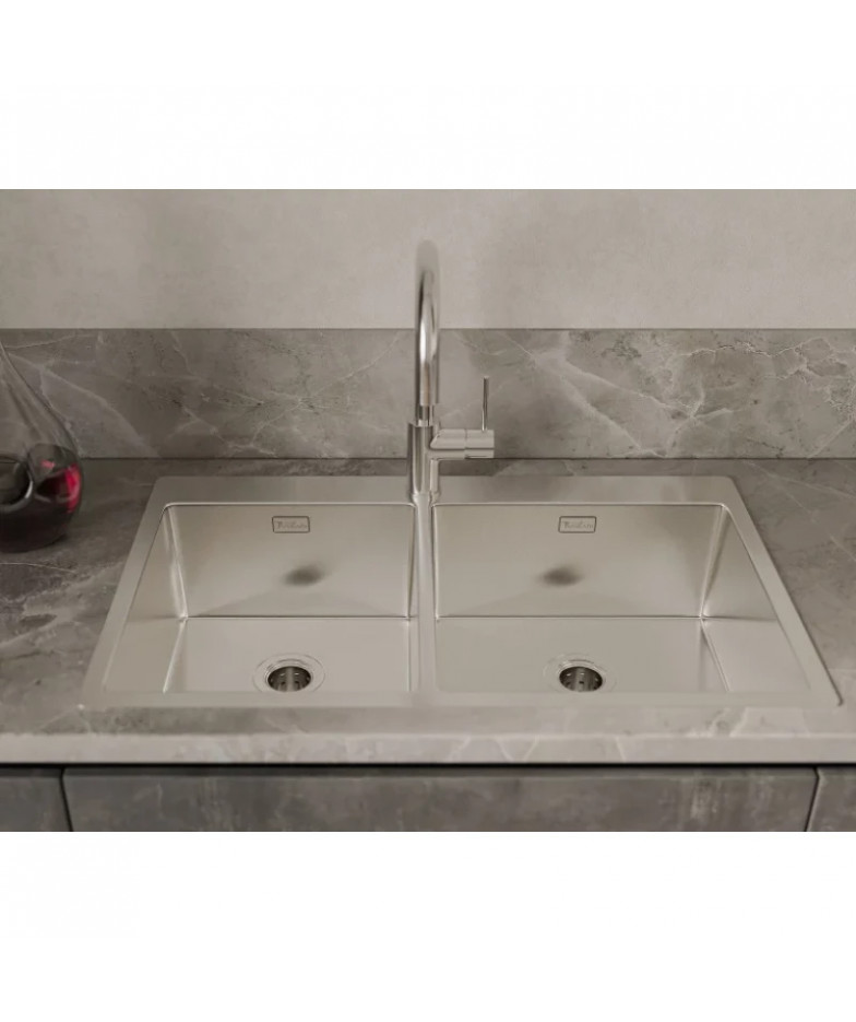Кухонная мойка Rivelato Rinox 8050 B2 80x50 см, нержавеющая сталь купить в Санкт-Петербурге и Москве