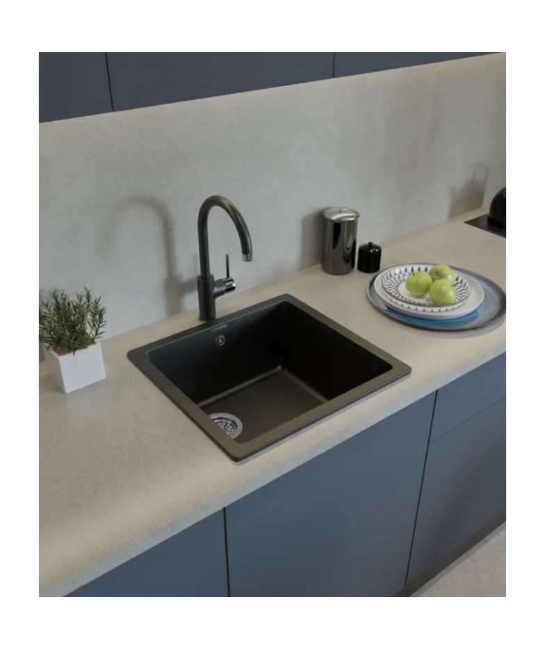 Кухонная мойка Rivelato Berkana BK-45 antracite 49x46 см, антрацит купить в Санкт-Петербурге и Москве