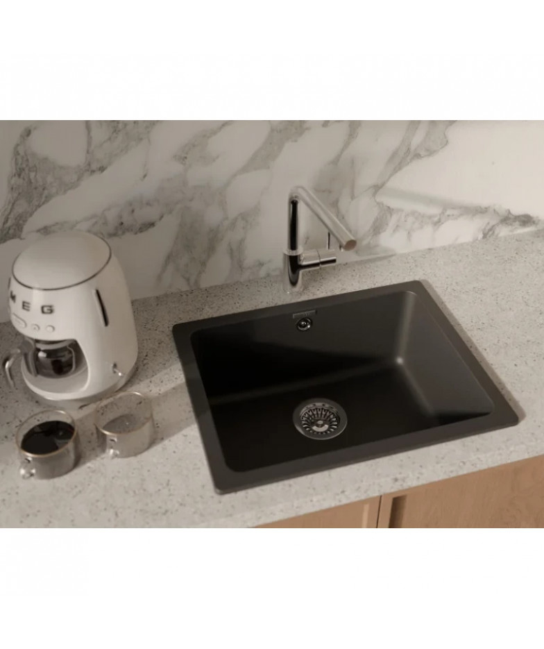 Кухонная мойка Rivelato Berkana BK-50 nero 56x43 см, черный купить в Санкт-Петербурге и Москве