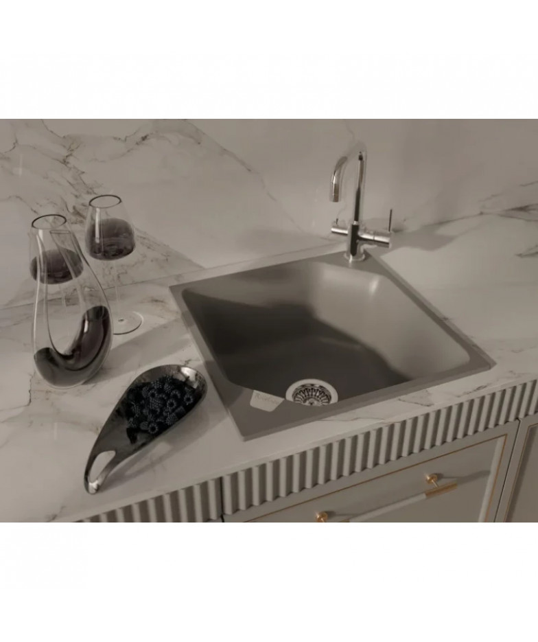 Кухонная мойка Rivelato Locus LS-50 grigio metallizzat 50x50 см, серый металлик купить в Санкт-Петербурге и Москве
