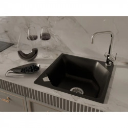 Кухонная мойка Rivelato Locus LS-50 nero 50x50 см, черный купить в Санкт-Петербурге и Москве