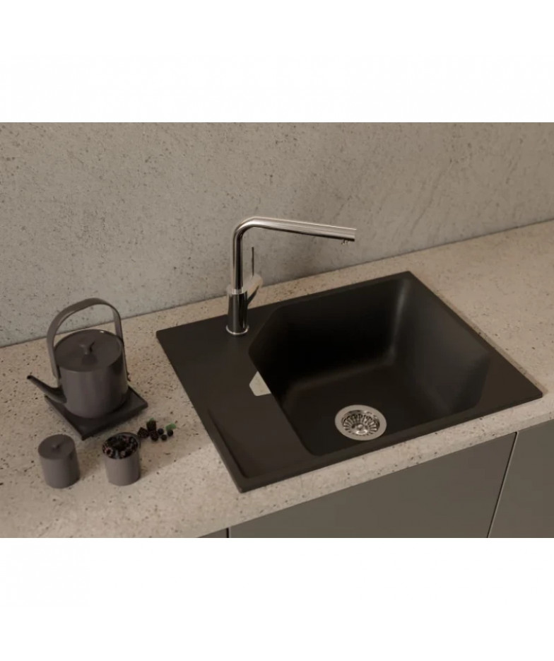 Кухонная мойка Rivelato Locus LS-65 nero 65x50 см, черный купить в Санкт-Петербурге и Москве