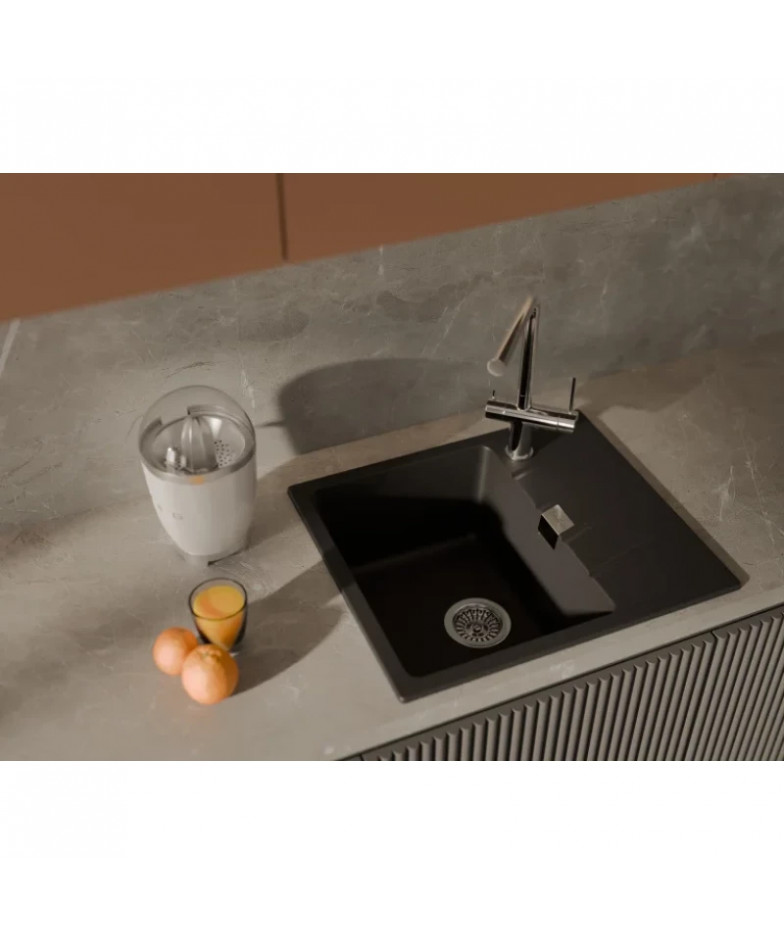 Кухонная мойка Rivelato Raum RM-58 nero 58x50 см, черный купить в Санкт-Петербурге и Москве