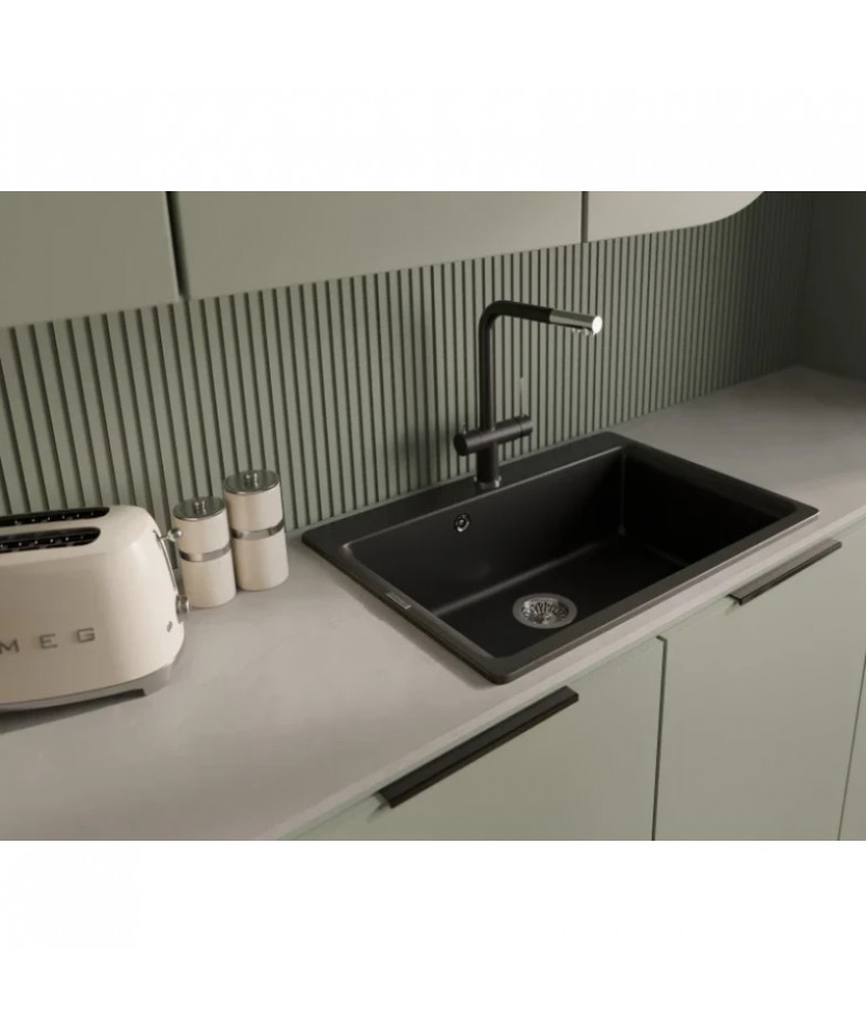 Кухонная мойка Rivelato Axel Х-70 nero 73x52 см, черный купить в Санкт-Петербурге и Москве