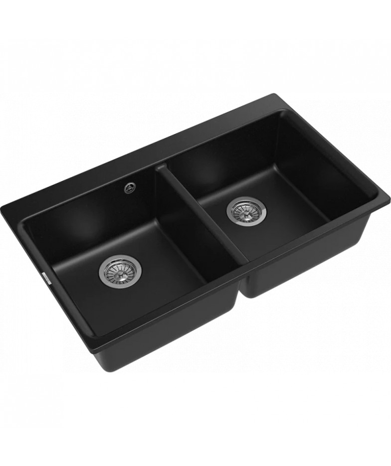 Кухонная мойка Rivelato Axel X-90-2D nero 87x52 см, черный купить в Санкт-Петербурге и Москве