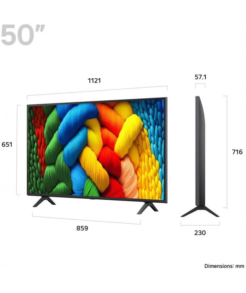 50 Телевизор LG 50NANO80A6B.ARUG, NanoCell, 4K Ultra HD, синяя сажа, СМАРТ ТВ, WebOS